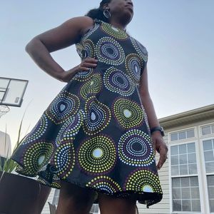 Midi level ankara african print wrap dress